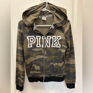 Women’s Size XS Victoria's Secret PINK Camouflage Zip Up Hoodie Jacket